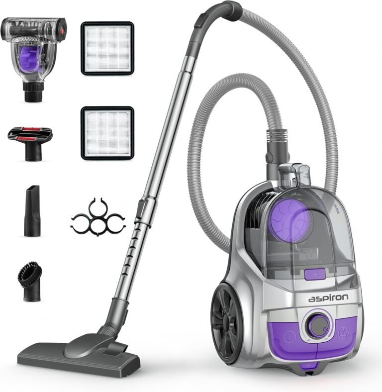 Aspiron Canister Vacuum, Upgraded 1600W Bagless Review