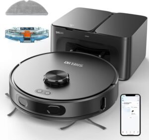 Robot Vacuum and Mop, 3-in-1 Robotic Vacuum Cleaner with 70-Day Self-Emptying Base, 360° LiDAR Navigation, Smart Mapping & Auto-Return, 6000Pa Strong Suction for Pet Hair, Carpets & Hard Floors