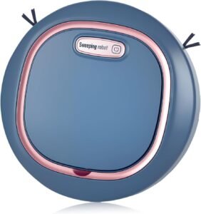 3-in-1 Robot Vacuum Mop Combo with Auto Obstacle Avoidance - Smart Floor Cleaner, Touch Control, Ultra-Quiet 55dB, 60min Runtime for Hardwood/Tile/Marble Floors - Blue