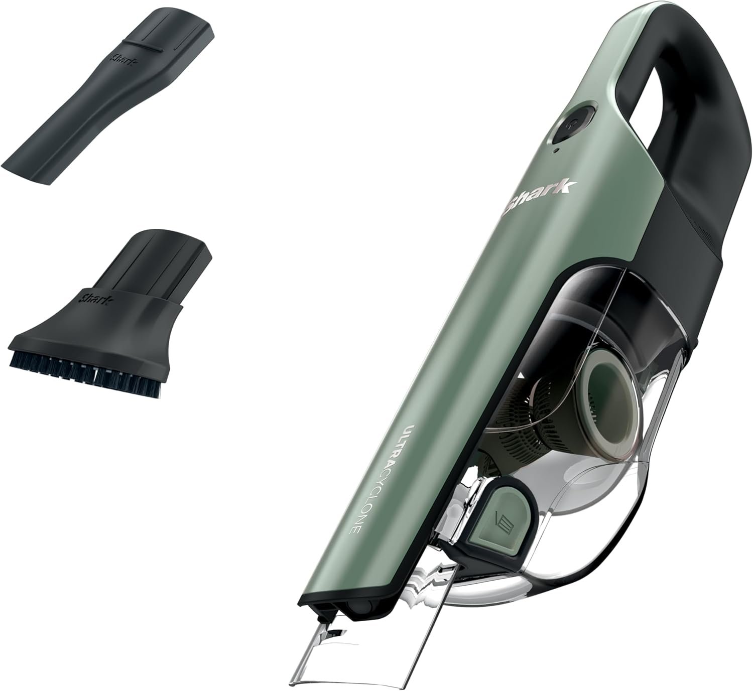 Shark UltraCyclone Pro Cordless Handheld Vacuum, Powerful Suction, Handheld Vacuum for Car & Home, Crevice Tool, Scrubbing Brush, Lightweight, XL Dust Cup, Black/Green, CH901
