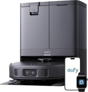 eufy X10 Pro Omni Robot Vacuum and Mop, Dual Mops with 12mm Auto-Lift | 8,000 Pa Suction, Carpet Detection, AI Obstacle Avoidance, Auto Mop Washing & Drying, Self-Emptying Station