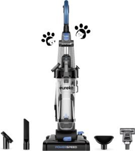 Eureka PowerSpeed Lightweight Upright Vacuum Cleaner for Carpet and Hard Floor, Powerful Bagless Upright Vacuum Cleaner for Home Pets, NEU181A, Blue