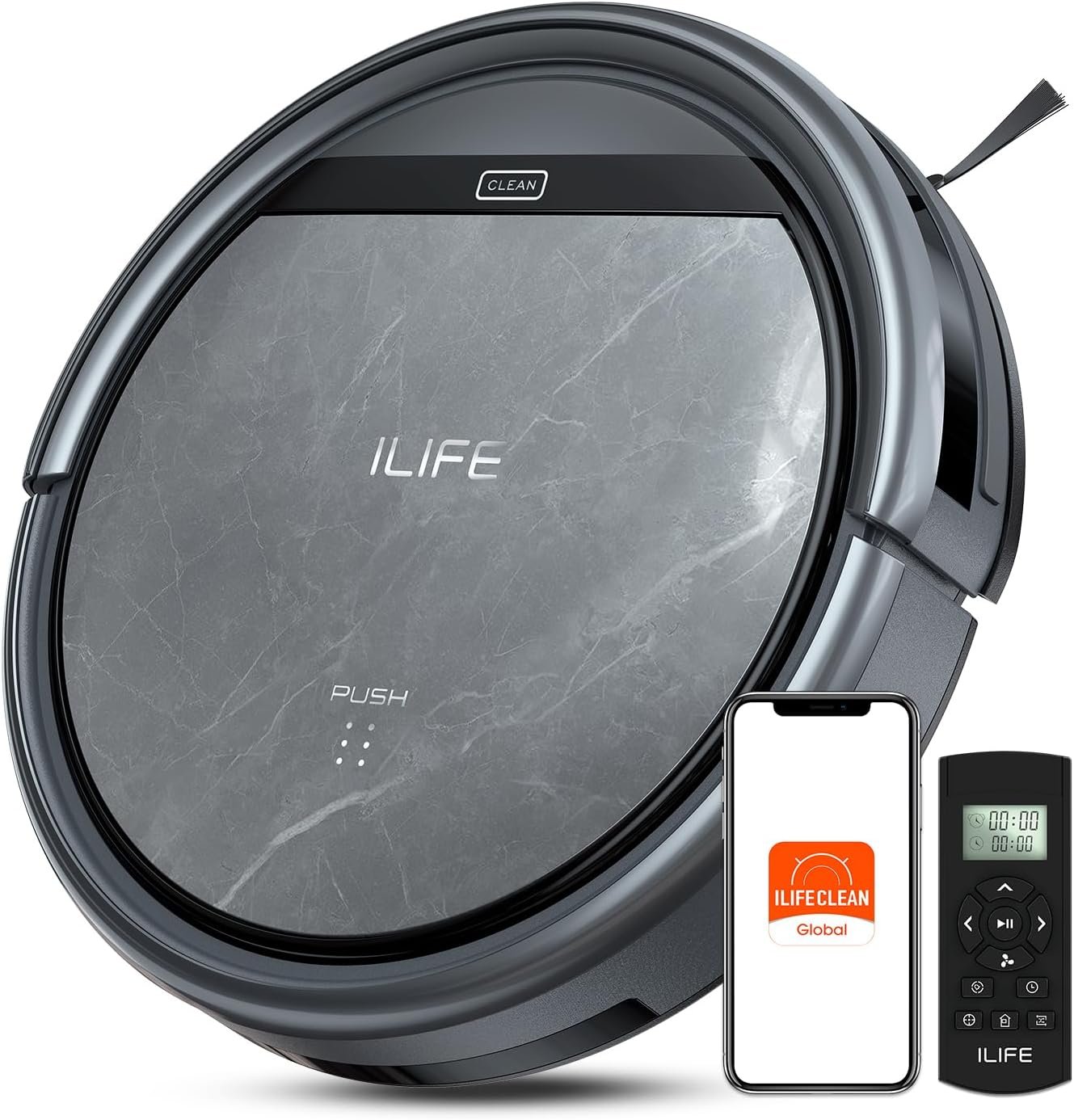 ILIFE V5s Max Robot Vacuum, 4000Pa Max Strong Suction | Gyro navigation, 2.4G WiFi / App, Alexa and Remote Control, Self-Charging, Ideal for Hard Floors, Carpets and Pet Hair