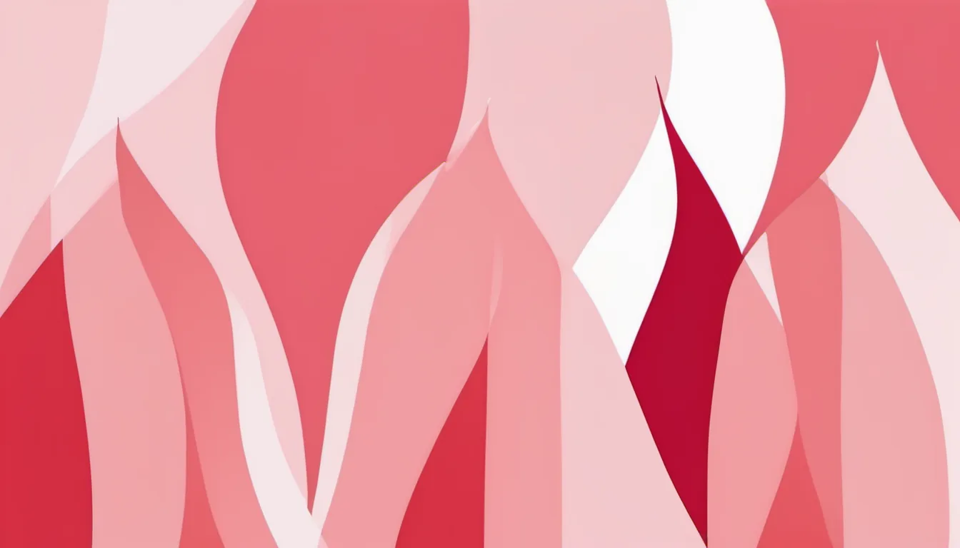 Abstract twin peaks illustration in rose red and pale blush on white — decorative header for 650W 70-Minute vs CHEBIO Cordless Stick Vacuum